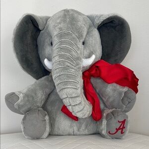 ALABAMA Gray Elephant Plush with Red Bow